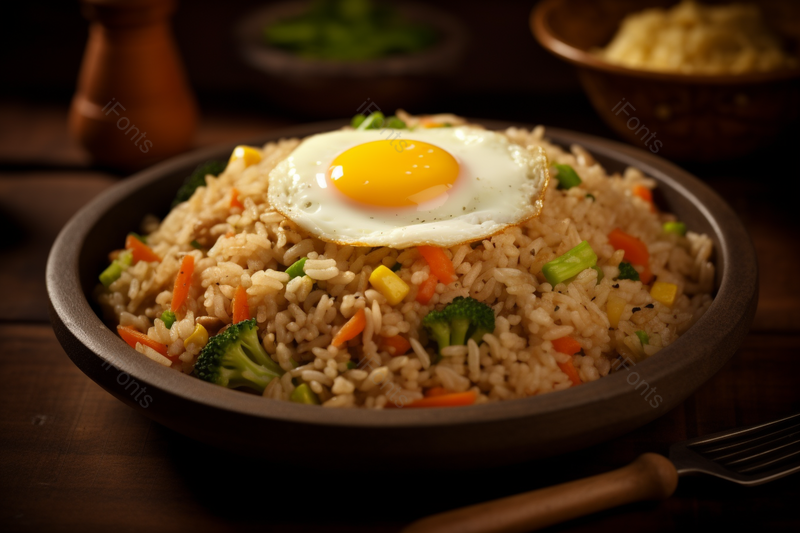 蔬菜和鸡蛋的炒饭传统美食背景图,高清,摄影图,摄影图片,图片大全,摄影图免费下载